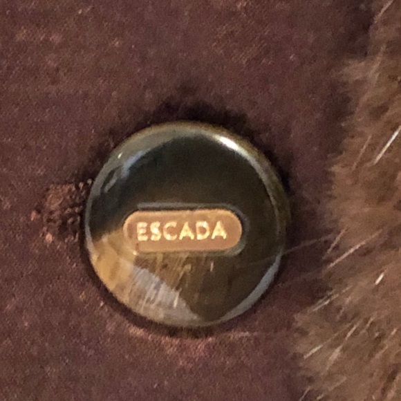 Escada Mink Trim Chocolate Brown Skirt Suit 8 - Picture 5 of 10